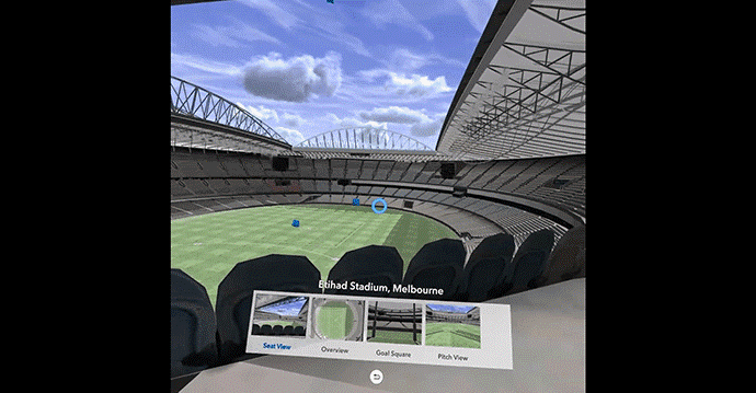 چک کردن چشم انداز ورزشگاه Etihad در ملبورن در ArcGIS 360 VR